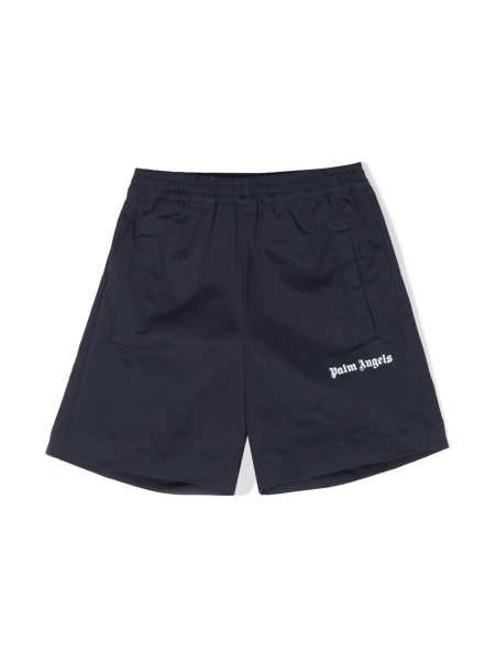 Pantaloni scurti Palm Angels albastri din bumbac si spandex/elastan