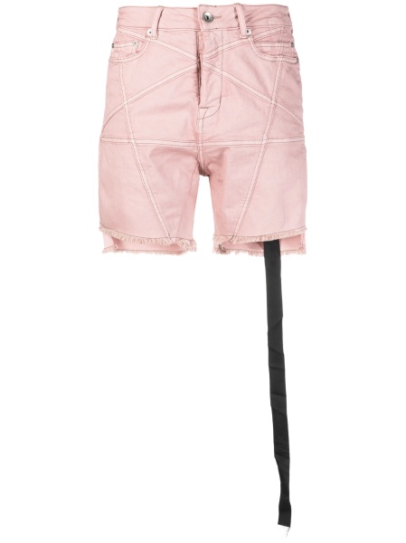 Pantaloni scurti Rick Owens roz din cauciuc si polyester