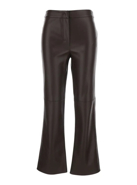 Pantaloni 'Sublime' Brown Pants with Clasp and Zip Closure in Ecoleather for Women