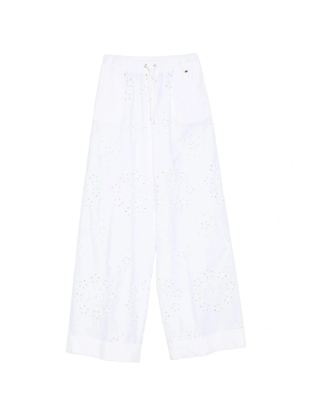 Pantaloni talie inalta Herno albi