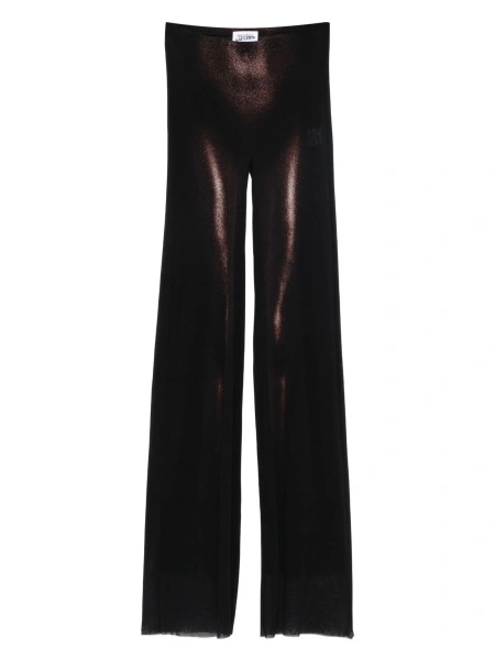 Pantaloni talie inalta Jean Paul Gaultier maro din poliamida