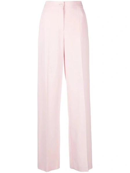 Pantaloni talie inalta LOVE Moschino roz din spandex/elastan si acetat