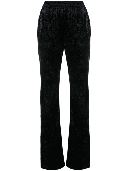 Pantaloni talie inalta Saint Laurent negri din polyester
