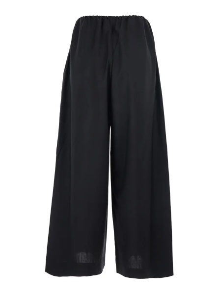 Pantaloni TOTÊME Black Pants with Elastic Waist and Drawstring in Wool for Women