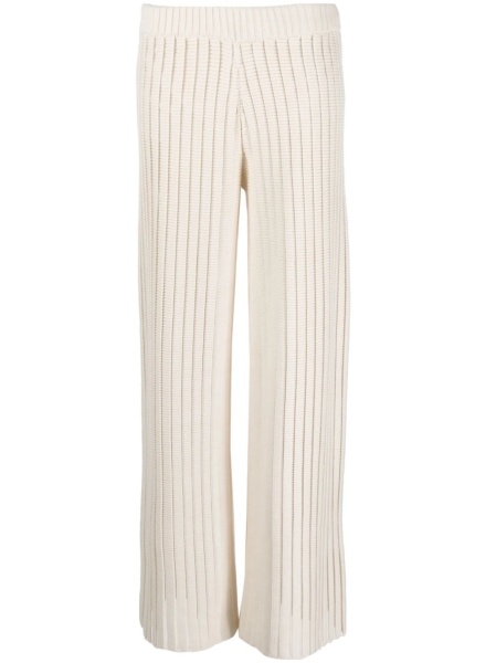 Pantaloni tricotati Fabiana Filippi albi din bumbac si nylon