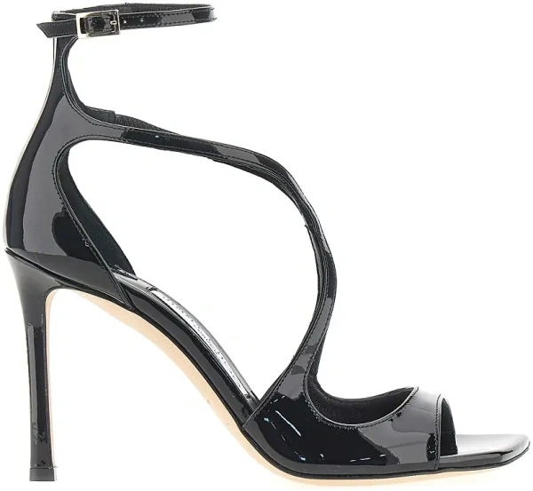 Pantofi cu toc Jimmy Choo negri din piele lacuita 'Azia'