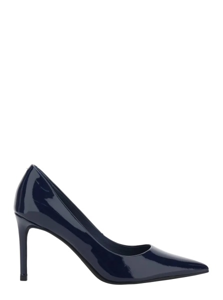 Pantofi Pumps NIKIA 3 with high heel and pointed toe in Blue leather
