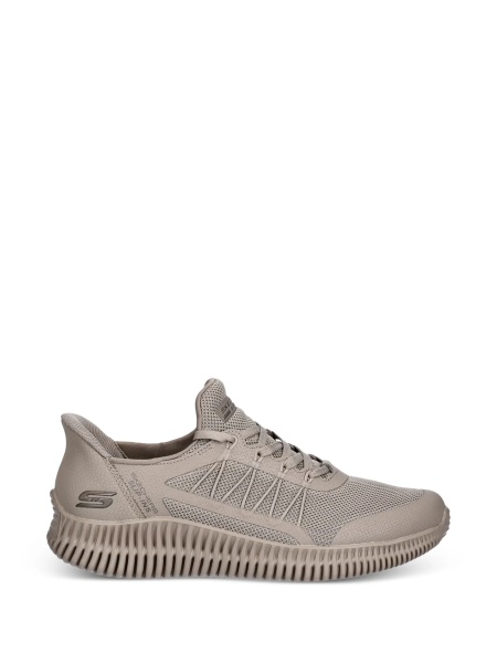 Pantofi slip-on SKECHERS maro din plasa si poliuretan