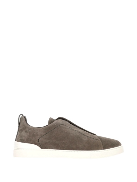 Pantofi slip-on ZEGNA gri din piele intoarsa