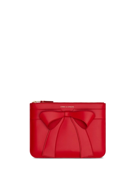 Portofel Comme des Garçons rosu din piele