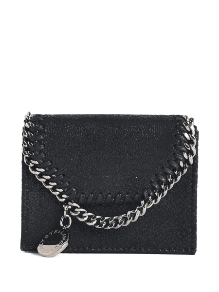 Portofel Stella McCartney falabella negru din alama si polyester
