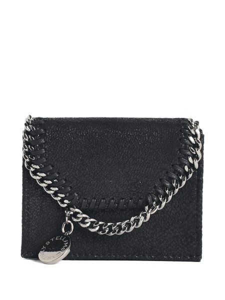 Portofel Stella McCartney falabella negru din alama si polyester