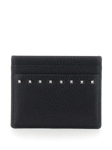 Portofel Valentino Garavani 'Rockstud' negru din piele