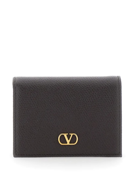 Portofele brown Flap wallet with VLOGO on the front in leather for women