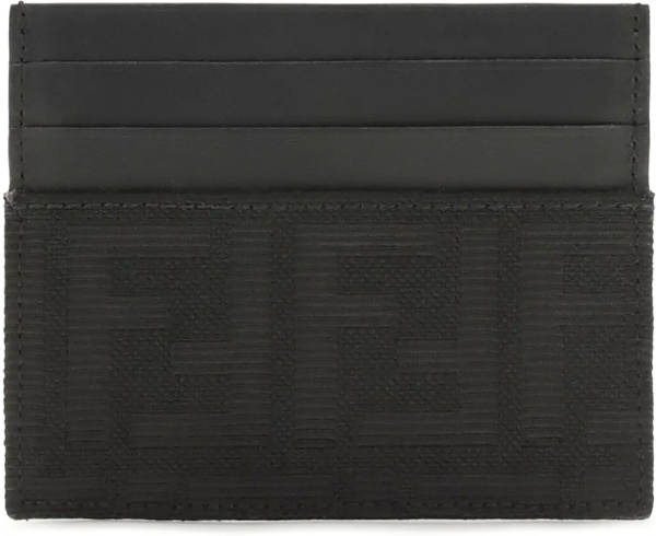 Portofele FF jacquard and leather Card Holder