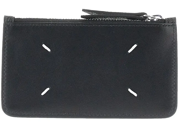Portofele 'Four Stitches' leather coin-holder pouch
