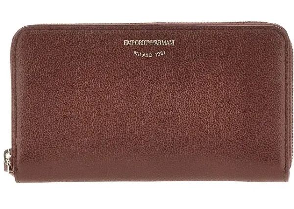 Portofele Grained leather zip-around wallet