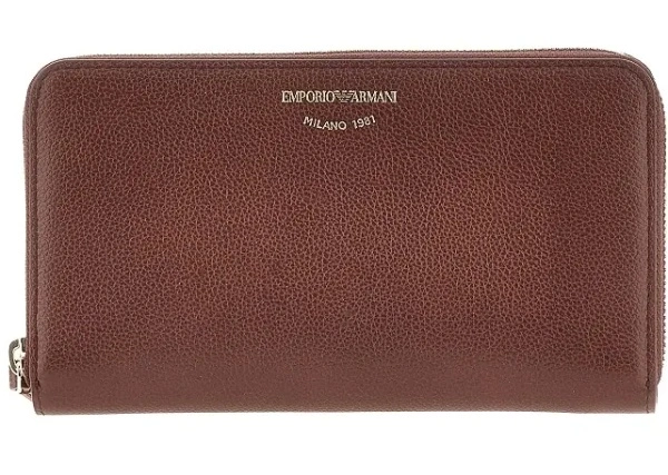 Portofele Grained leather zip-around wallet