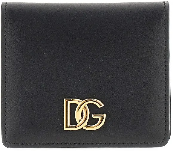 Portofele Leather bi-fold cardholder with logo