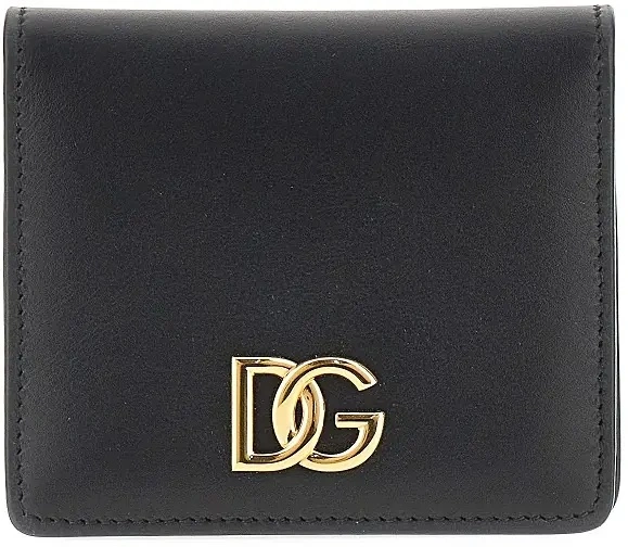 Portofele Leather bi-fold cardholder with logo