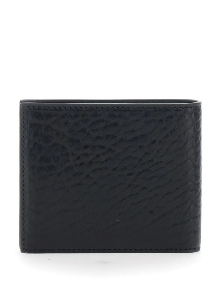 Portofele 'Revival' Black Wallet with Gancini Buckle on the Front in Grained Leather Man