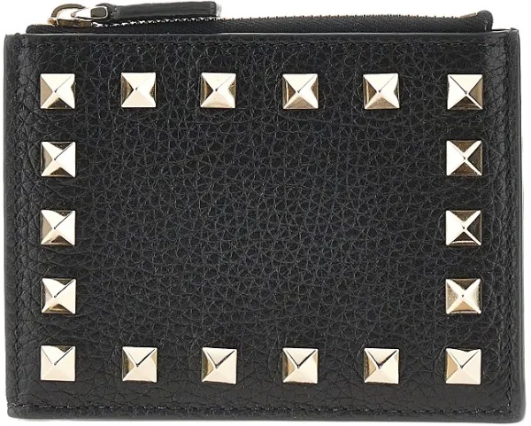 Portofele 'Rockstud' grained leather coin purse