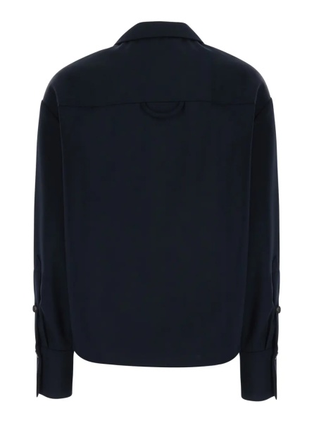 Pulover 'Britt' Blue Sweater with classic collar in Blend wool for women