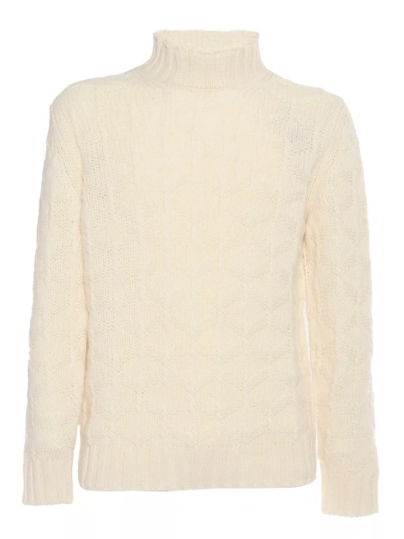 Pulover DIAMOND PATTERN TURTLENECK SWEATER