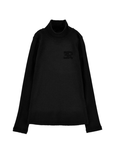 Pulover Ermanno Scervino Kids negru din vascoza si spandex/elastan