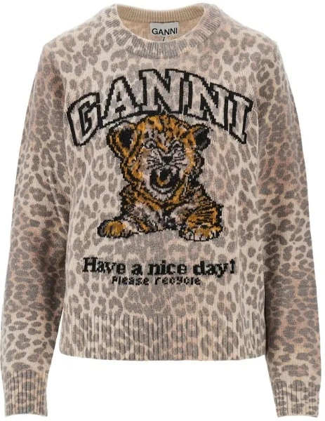 Pulover Ganni multicolor din lana