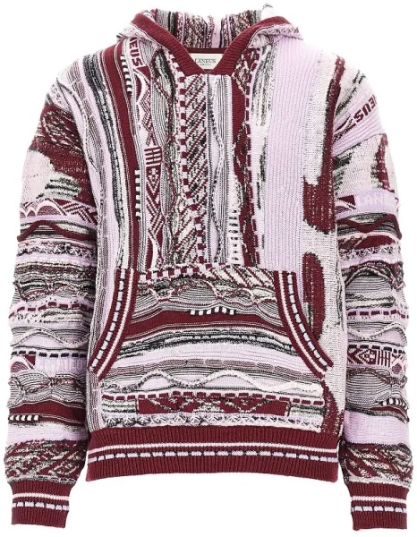 Pulover Jacquard knit hoodie