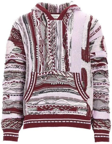 Pulover Jacquard knit hoodie