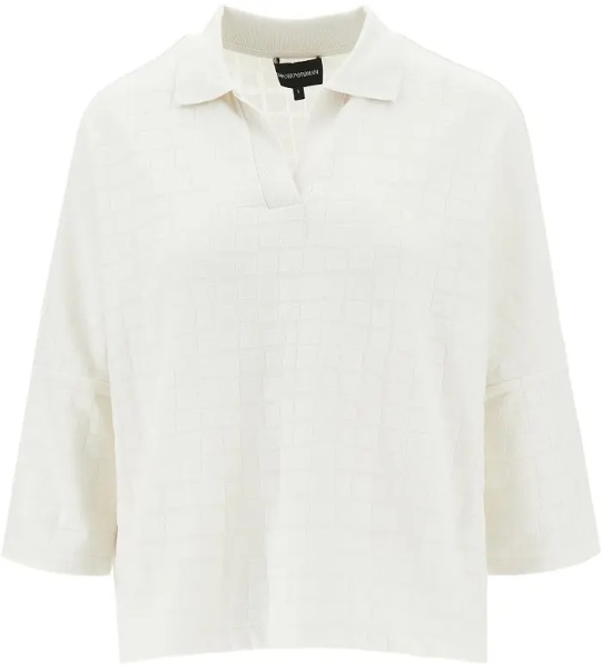 Pulover Jacquard knit polo shirt