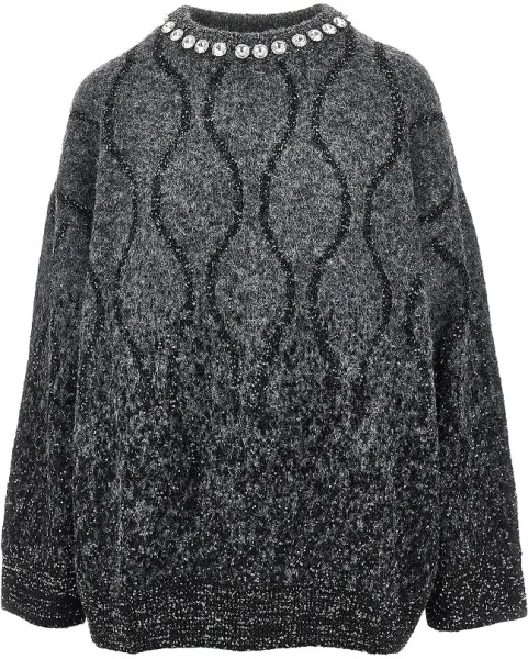 Pulover Knitted sweater with sequins