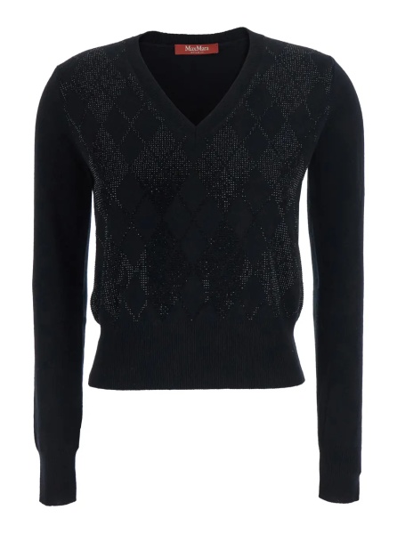 Pulover MSTLIUTI Sweater with High Neck and Long Sleeves in Black Fabric for Women