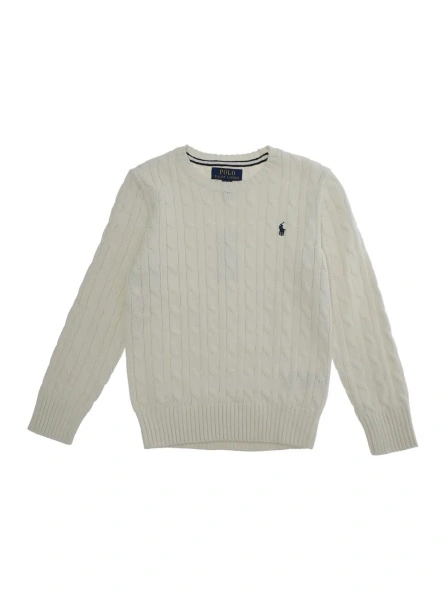 Pulover Ralph Lauren alb din bumbac