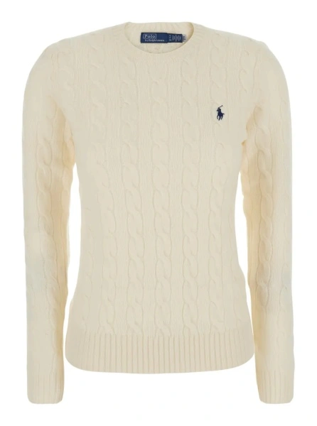 Pulover Ralph Lauren alb din lana si casmir 'Julianna'