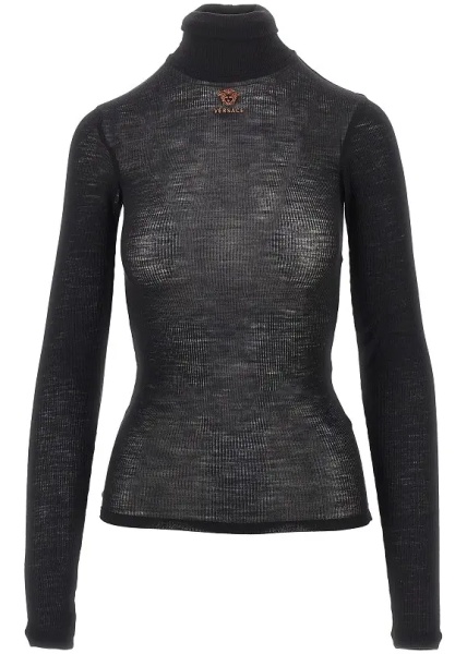 Pulover Ribbed wool turtleneck top