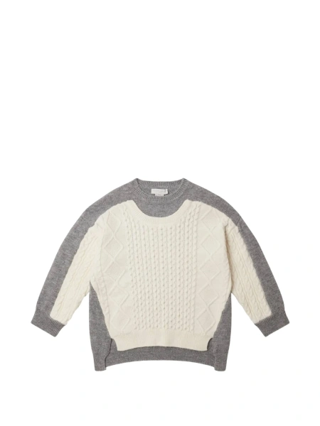 Pulover Stella McCartney gri din polyester si lana