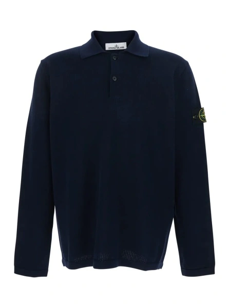 Pulover Stone Island albastru din bumbac