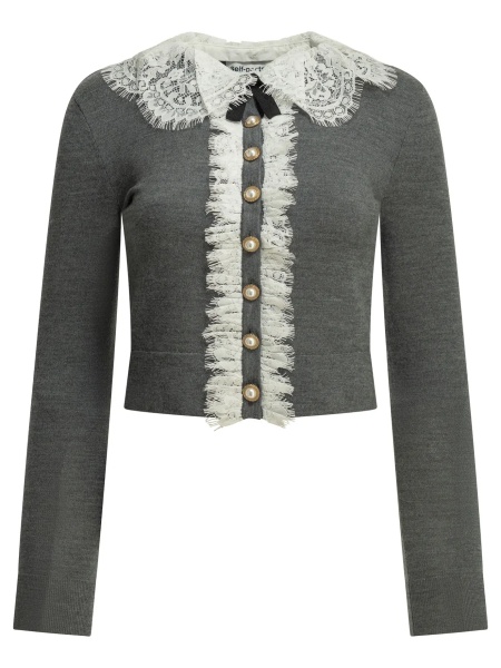 Pulover Sweater with lace collar