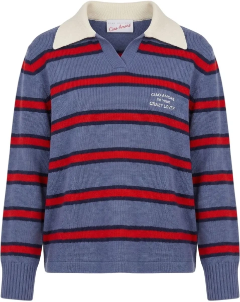 Pulover Sweater with skipper collar