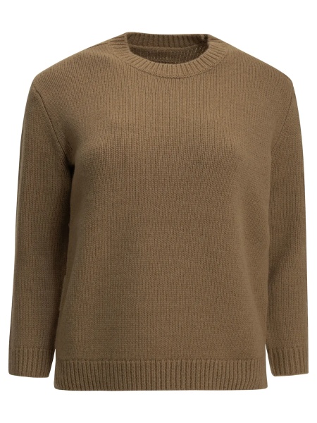 Pulover TOTÊME Camel-colored crew-neck sweater