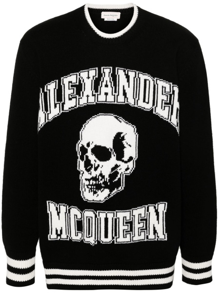 Pulover tricotat Alexander McQueen negru