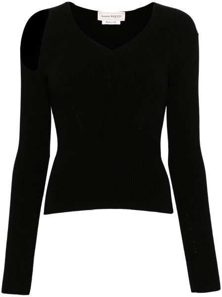 Pulover tricotat Alexander McQueen negru