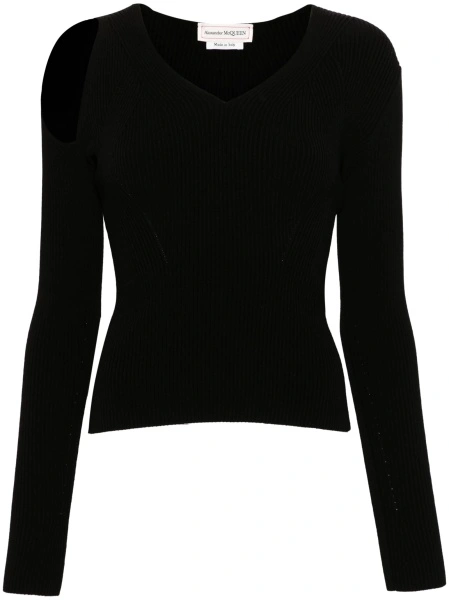 Pulover tricotat Alexander McQueen negru