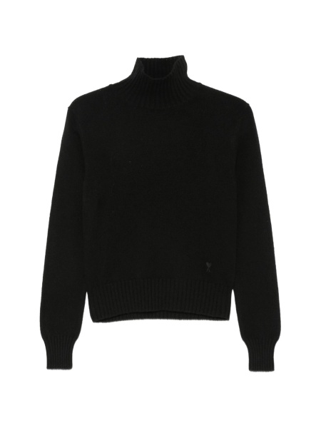 Pulover tricotat AMI Paris ami de coeur negru