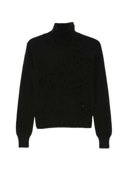 Pulover tricotat AMI Paris ami de coeur negru