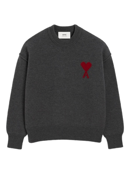 Pulover tricotat AMI Paris gri