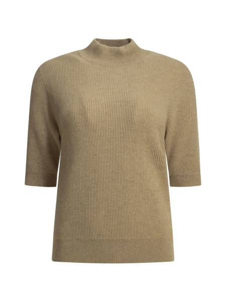 Pulover tricotat Brunello Cucinelli maro din casmir